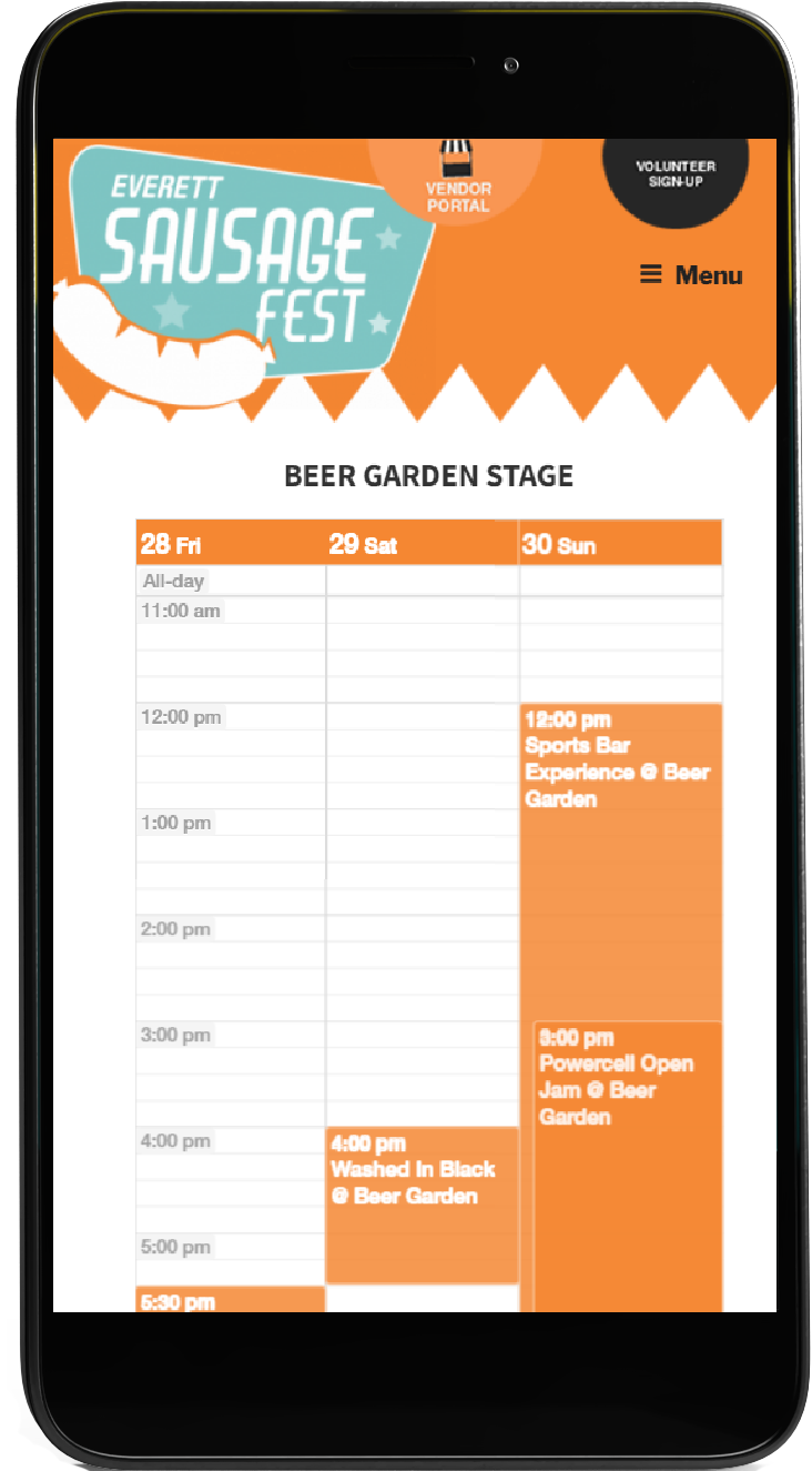 Everett Sausage Festival Mobile Schedule Image